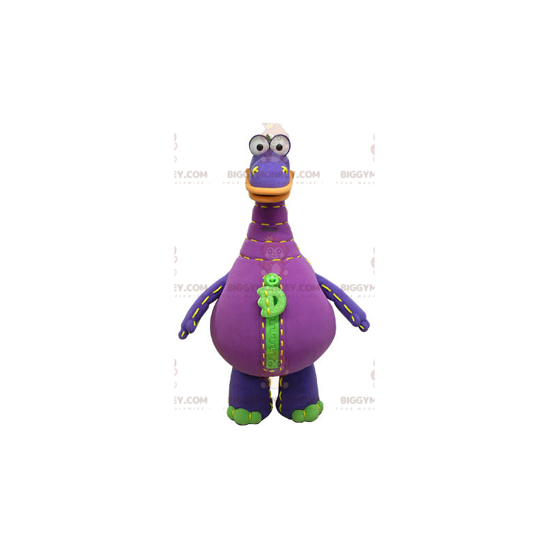 Lilla og grøn dinosaur BIGGYMONKEY™ maskotkostume. kæmpe
