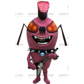 Traje de mascote Punk Ant Pink Insect BIGGYMONKEY™. Fato de