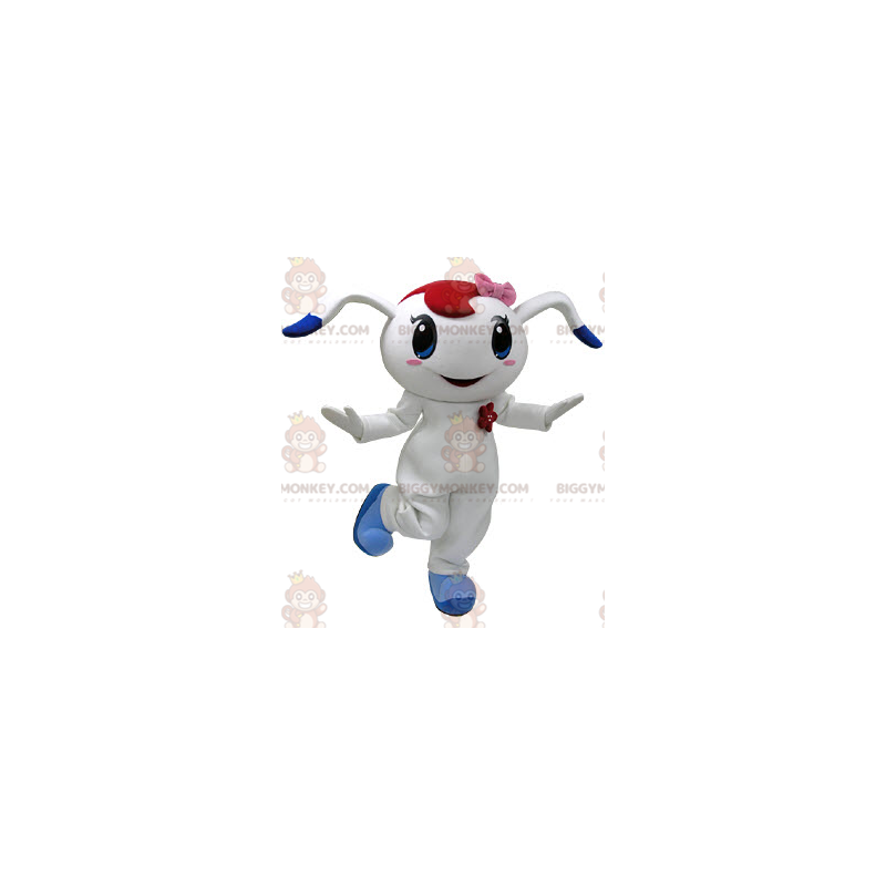BIGGYMONKEY™ Costume da mascotte Coniglietto bianco e blu con BIGGYMONKEY™ Costume da mascotte Coniglietto bianco e blu con