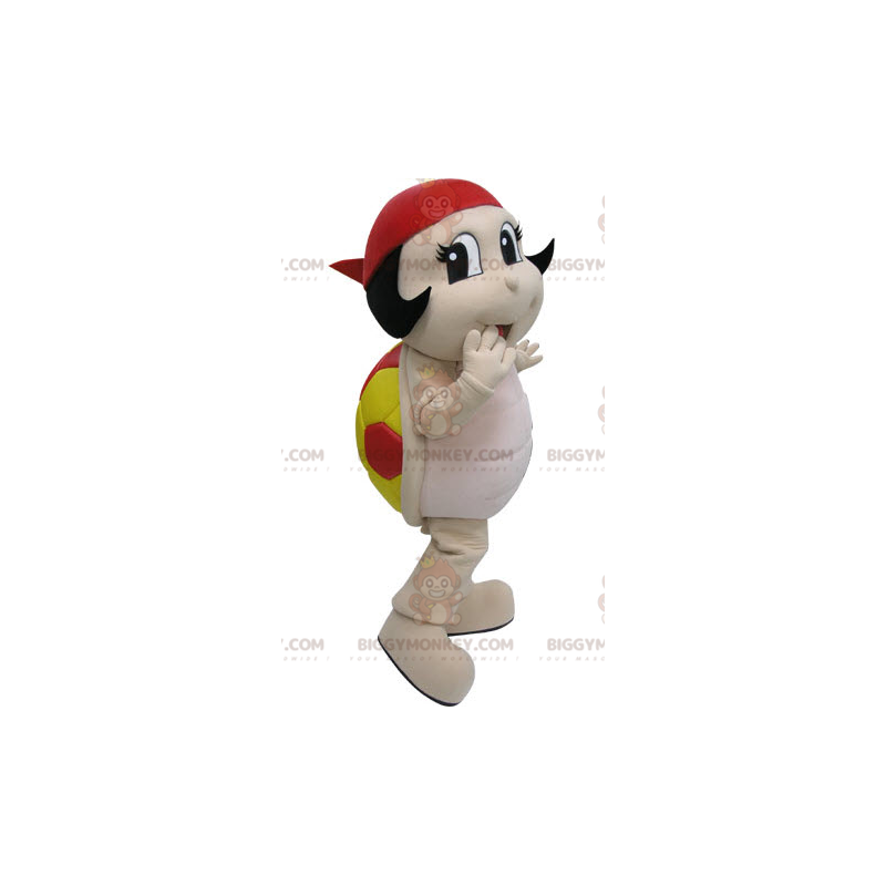 Costume de mascotte BIGGYMONKEY™ de coccinelle rouge et jaune. Costume de mascotte BIGGYMONKEY™ de coccinelle rouge et jaune.
