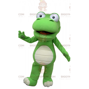 Στολή μασκότ με Giant Green and White Crocodile BIGGYMONKEY™ -