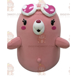 BIGGYMONKEY™ Mascot Costume Pink and White Bear with Heart