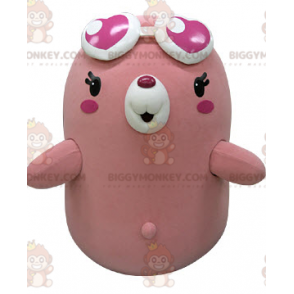 BIGGYMONKEY™ Maskottchenkostüm Rosa und weißer Bär mit