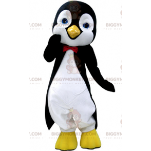Costume de mascotte BIGGYMONKEY™ de pingouin noir et blanc avec de jolis yeux bleus - Mascottes Poisson - BiggyMonkey.com