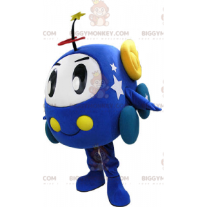 Costume mascotte BIGGYMONKEY™ auto blu e bianco. Costume da