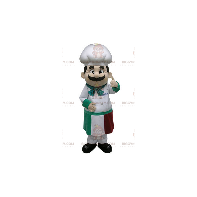 Costume de mascotte BIGGYMONKEY™ de chef cuisinier avec un Costume de mascotte BIGGYMONKEY™ de chef cuisinier avec un
