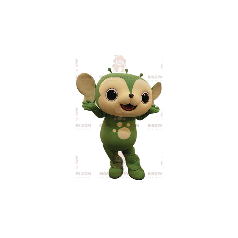 Groen en beige dier BIGGYMONKEY™ mascottekostuum. Eekhoorn Groen en beige dier BIGGYMONKEY™ mascottekostuum. Eekhoorn