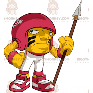 Yellow and Red American Football Big Head BIGGYMONKEY™ Mascot