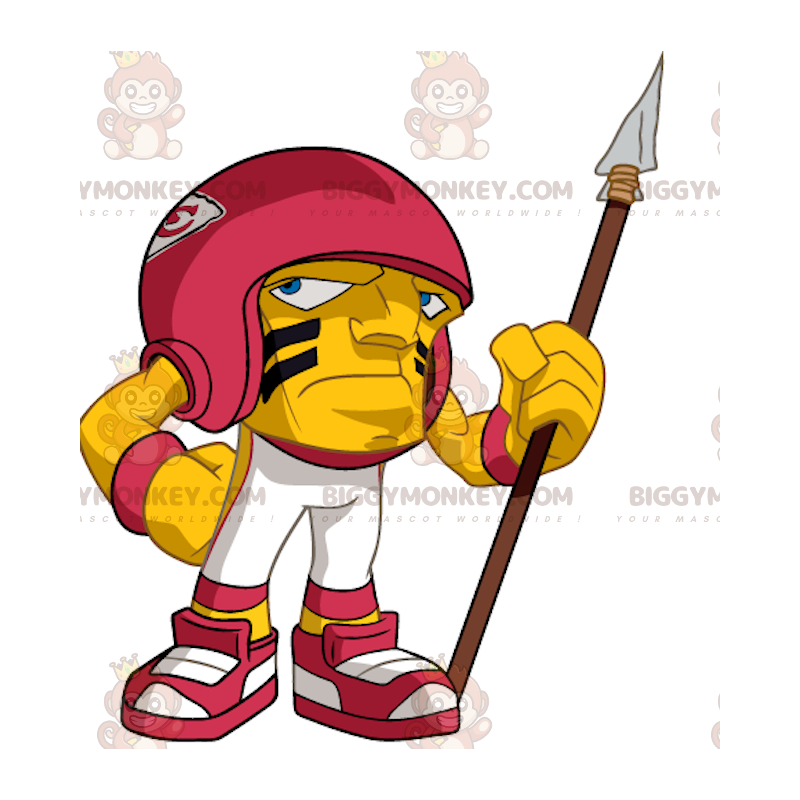 Gul og rød amerikansk fotball Big Head BIGGYMONKEY™ maskotkostyme - Maskotter av gjenstander - BiggyMonkey.com