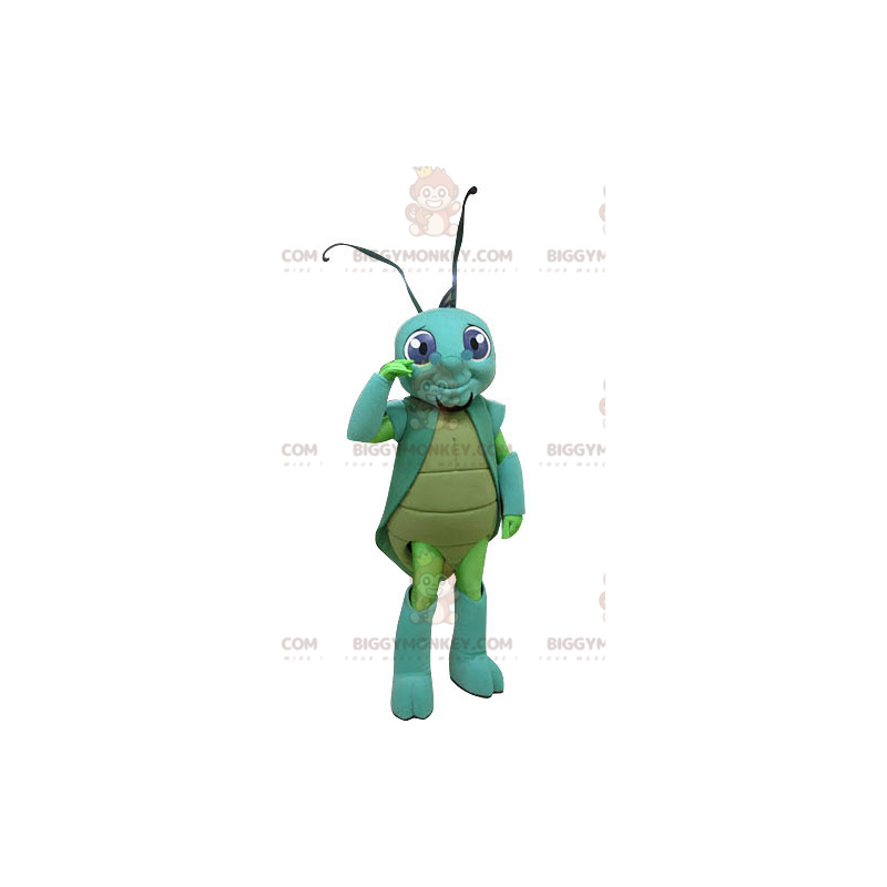 Grön och blå insektsgräshoppa BIGGYMONKEY™ Maskotdräkt - Grön och blå insektsgräshoppa BIGGYMONKEY™ Maskotdräkt -
