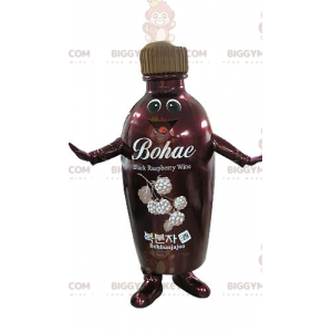 Costume de mascotte BIGGYMONKEY™ de bouteille rouge et marron