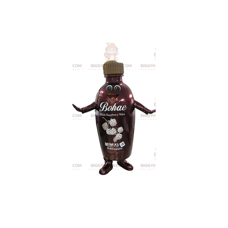 Costume de mascotte BIGGYMONKEY™ de bouteille rouge et marron