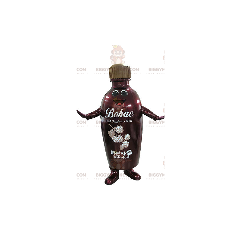 Costume de mascotte BIGGYMONKEY™ de bouteille rouge et marron Costume de mascotte BIGGYMONKEY™ de bouteille rouge et marron