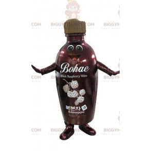 Costume de mascotte BIGGYMONKEY™ de bouteille rouge et marron