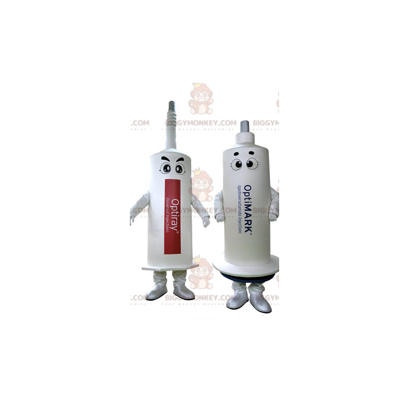 2 mascot BIGGYMONKEY™s of white syringes. 2 syringes -