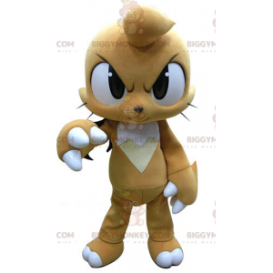 BIGGYMONKEY™ Maskot kostým Béžový a bílý králík s divokým