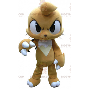 BIGGYMONKEY™ mascottekostuum beige en wit konijn met felle look