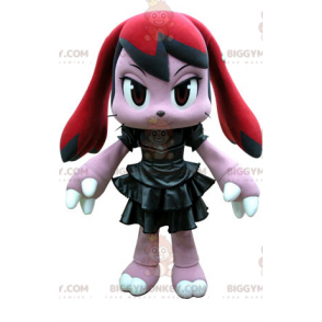 Disfraz de mascota de conejo rosa y rojo BIGGYMONKEY™ con