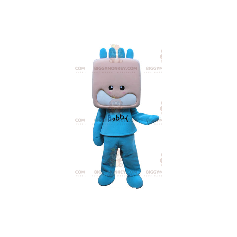Fantasia de mascote menino BIGGYMONKEY™ vestido de azul – Fantasia de mascote menino BIGGYMONKEY™ vestido de azul –