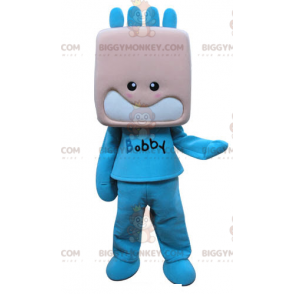 Pojke Barn BIGGYMONKEY™ maskotdräkt klädd i blått - BiggyMonkey