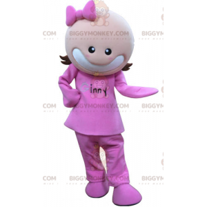 Dívčí kostým maskota BIGGYMONKEY™ v růžovém. Dívčí kostým