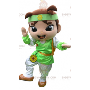 Costume da mascotte BIGGYMONKEY™ da ragazzo marrone con abito