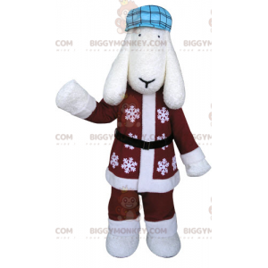 BIGGYMONKEY™ maskotkostyme Hvit hund i vinterantrekk - Hundemasker - BIGGYMONKEY_04985 - BiggyMonkey.com