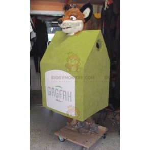 Traje de mascote de cabana de madeira BIGGYMONKEY™ com cabeça