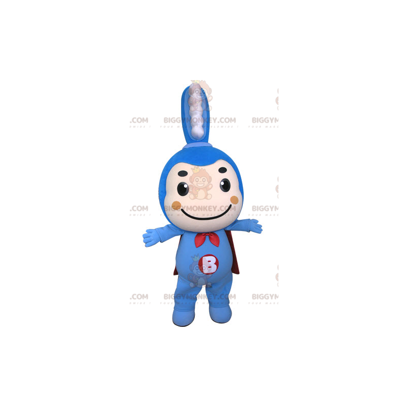 Blue toothbrush BIGGYMONKEY™ mascot costume with cape – Blue toothbrush BIGGYMONKEY™ mascot costume with cape –