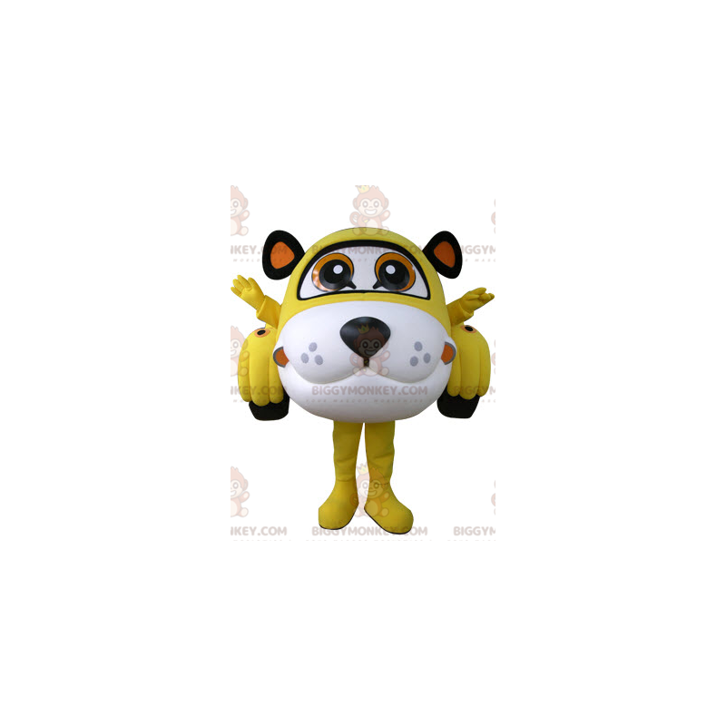 Yellow White and Black Tiger Car BIGGYMONKEY™ Mascot Costume -