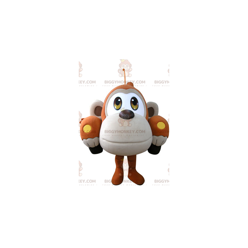 Costume mascotte BIGGYMONKEY™ Monkey Car arancione e beige - Costume mascotte BIGGYMONKEY™ Monkey Car arancione e beige -