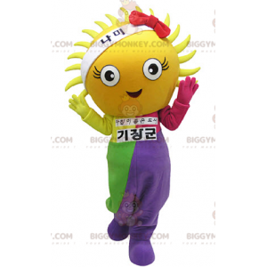 Costume da mascotte Giant Yellow Sun BIGGYMONKEY™ vestito con