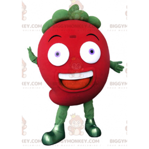 Disfraz de mascota gigante de fresa roja y verde BIGGYMONKEY™ -