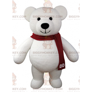 Στολή μασκότ BIGGYMONKEY™ Polar Bear με κόκκινο κασκόλ - Μασκότ αρκούδας - BIGGYMONKEY_05013 - BiggyMonkey.com