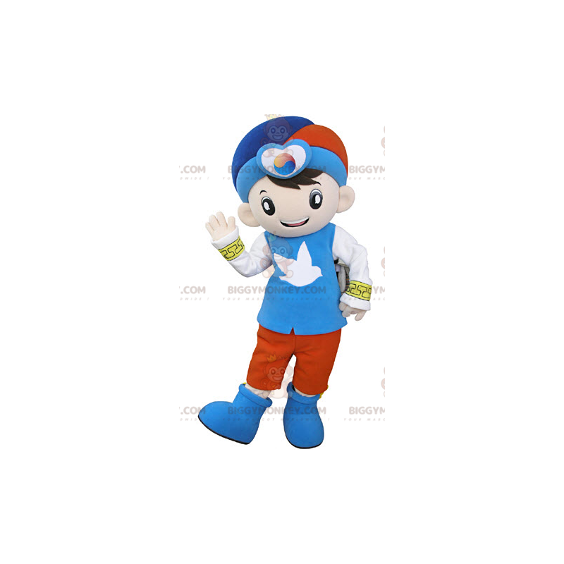 Costume da mascotte BIGGYMONKEY™ da ragazzino vestito con abiti Costume da mascotte BIGGYMONKEY™ da ragazzino vestito con abiti