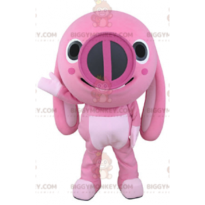 BIGGYMONKEY™ μασκότ στολή ροζ ζώου με μεγάλα αυτιά -