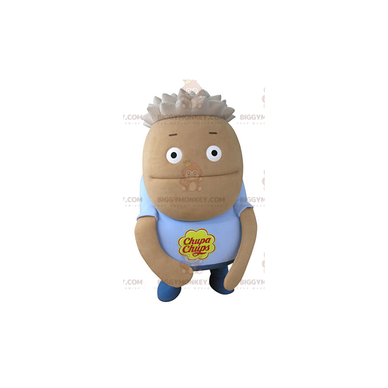 Traje de mascote BIGGYMONKEY™ marrom redondo homem com camiseta