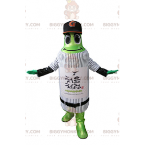 Green Bottle BIGGYMONKEY™ Mascot Costume In Sportswear - Sports mascot - BIGGYMONKEY_05025 - BiggyMonkey.com