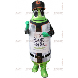 Groene fles BIGGYMONKEY™ mascottekostuum in sportkleding -