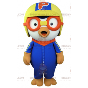 Στολή μασκότ Bird BIGGYMONKEY™ με κράνος και γυαλιά πιλότου -