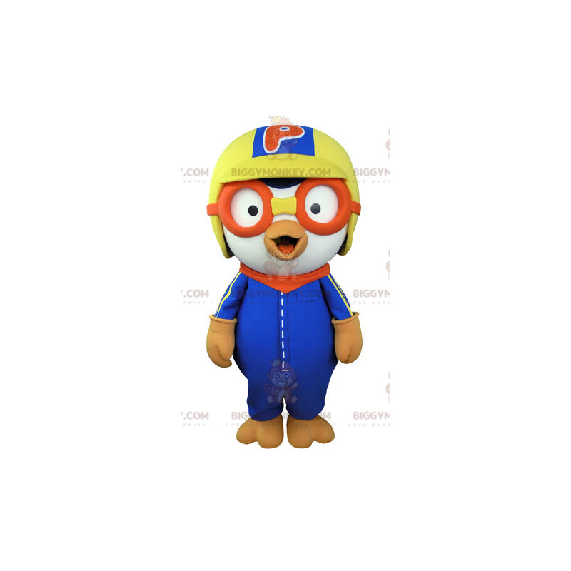 Costume da mascotte Bird BIGGYMONKEY™ con casco e occhiali da Costume da mascotte Bird BIGGYMONKEY™ con casco e occhiali da
