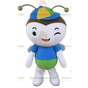 Blauwgroene en witte vlinder vliegend insect BIGGYMONKEY™