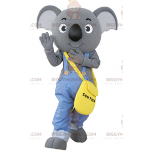BIGGYMONKEY™ Disfraz de mascota de koala gris vestido con mono