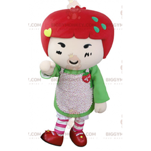 Red Hair Girl BIGGYMONKEY™ Mascot Costume. Strawberry