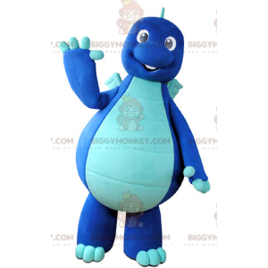 Costume da mascotte drago dinosauro blu bicolore BIGGYMONKEY™ -