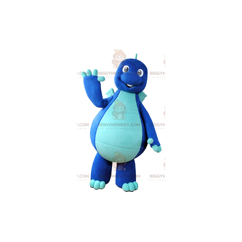 Tofarvet blå dinosaurdrage BIGGYMONKEY™ maskotkostume -