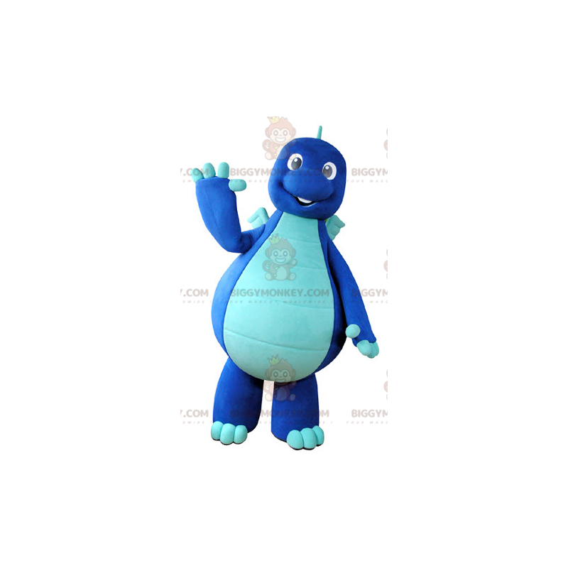 Tvåfärgad blå dinosauriedrake BIGGYMONKEY™ maskotdräkt - Tvåfärgad blå dinosauriedrake BIGGYMONKEY™ maskotdräkt -