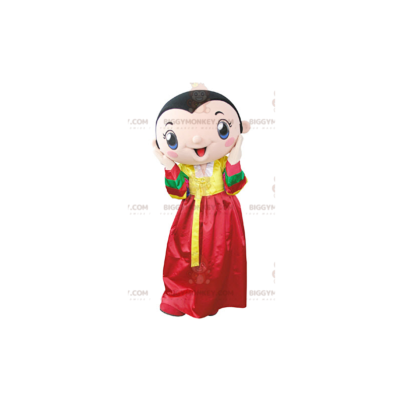 Disfraz de mascota BIGGYMONKEY™ de mujer marrón con vestido Disfraz de mascota BIGGYMONKEY™ de mujer marrón con vestido