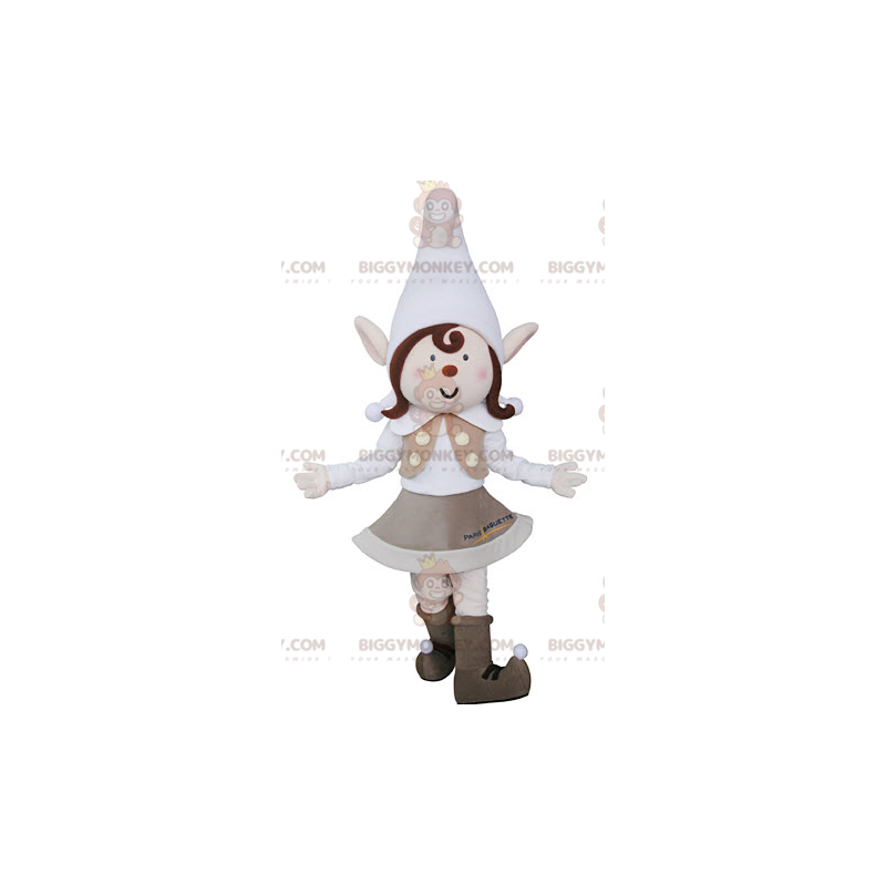 Kostým maskota Pixie BIGGYMONKEY™ se špičatýma ušima a čepicí – Kostým maskota Pixie BIGGYMONKEY™ se špičatýma ušima a čepicí –