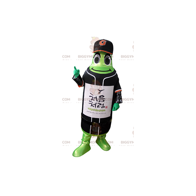 Vihreä pullo BIGGYMONKEY™ maskottiasu urheiluvaatteissa - Vihreä pullo BIGGYMONKEY™ maskottiasu urheiluvaatteissa -
